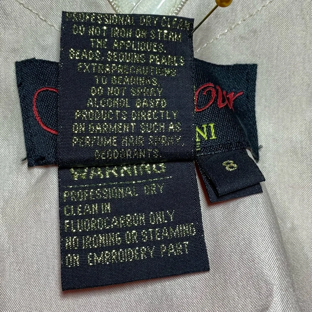 NWOT by Terani Couture Coral Gold Rhinestones Prom Formal Dress Size 8 - Picture 7 of 7